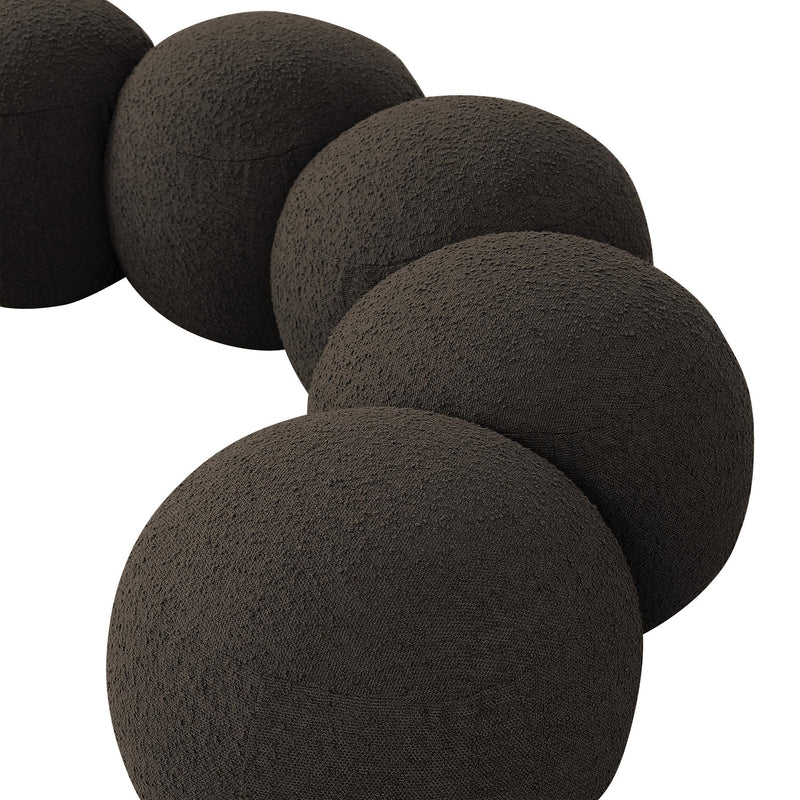 Meridian Apollo Brown Boucle Fabric Bench IMAGE 7