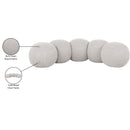 Meridian Apollo Cream Boucle Fabric Bench IMAGE 10