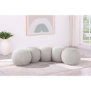 Meridian Apollo Cream Boucle Fabric Bench IMAGE 2