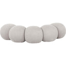 Meridian Apollo Cream Boucle Fabric Bench IMAGE 4