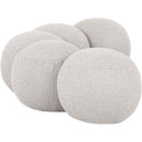 Meridian Apollo Cream Boucle Fabric Bench IMAGE 5