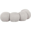 Meridian Apollo Cream Boucle Fabric Bench IMAGE 6