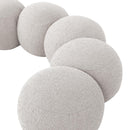 Meridian Apollo Cream Boucle Fabric Bench IMAGE 7