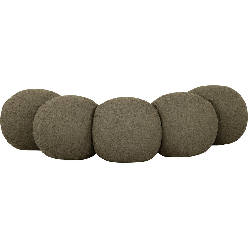 Meridian Apollo Olive Boucle Fabric Bench IMAGE 4