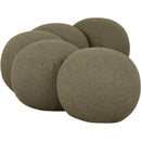 Meridian Apollo Olive Boucle Fabric Bench IMAGE 5