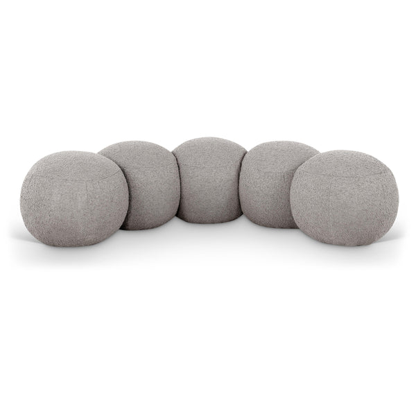 Meridian Apollo Taupe Boucle Fabric Bench IMAGE 1