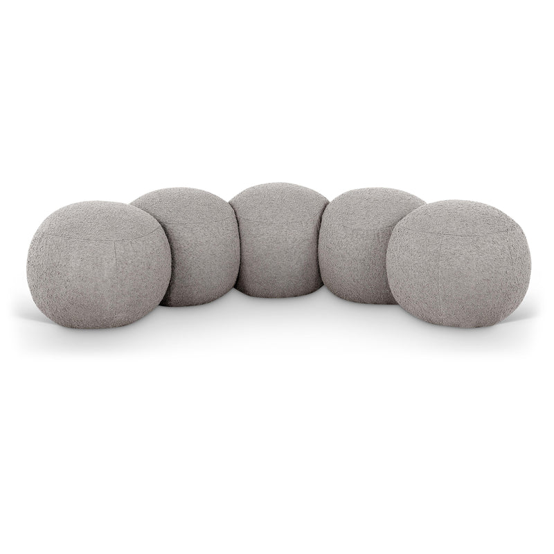 Meridian Apollo Taupe Boucle Fabric Bench IMAGE 1