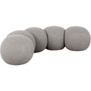 Meridian Apollo Taupe Boucle Fabric Bench IMAGE 3