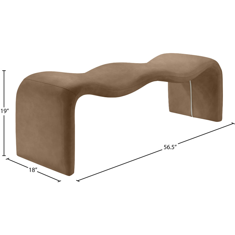 Meridian Willow Brown Vegan Leather Bench IMAGE 10