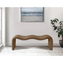 Meridian Willow Brown Vegan Leather Bench IMAGE 2
