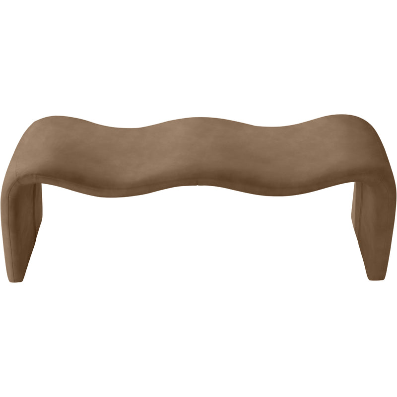 Meridian Willow Brown Vegan Leather Bench IMAGE 5