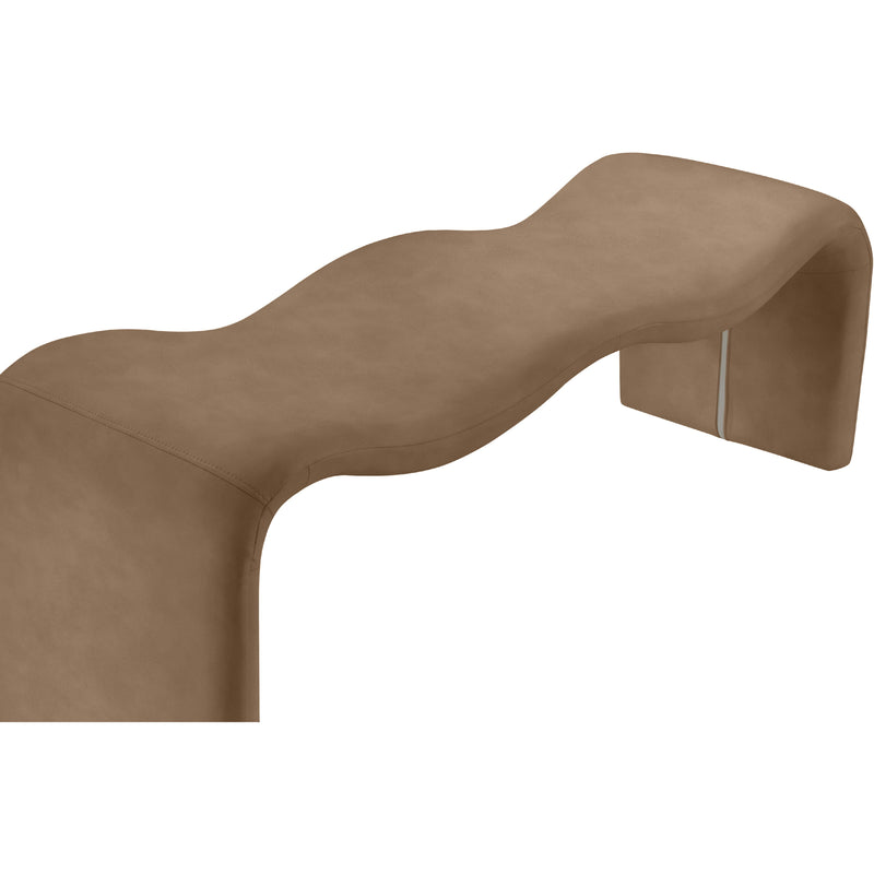 Meridian Willow Brown Vegan Leather Bench IMAGE 7