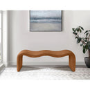 Meridian Willow Cognac Vegan Leather Bench IMAGE 2