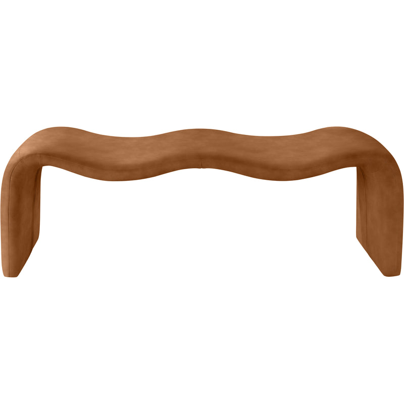 Meridian Willow Cognac Vegan Leather Bench IMAGE 3