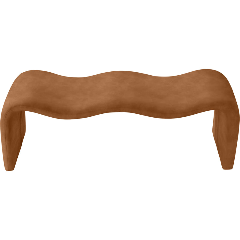 Meridian Willow Cognac Vegan Leather Bench IMAGE 5