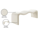 Meridian Willow Cream Vegan Leather Bench IMAGE 11