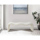 Meridian Willow Cream Vegan Leather Bench IMAGE 2