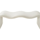 Meridian Willow Cream Vegan Leather Bench IMAGE 6