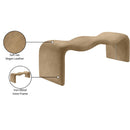 Meridian Willow Tan Vegan Leather Bench IMAGE 11