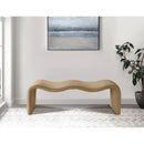 Meridian Willow Tan Vegan Leather Bench IMAGE 2