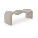 Meridian Willow Beige Corduroy Fabric Bench IMAGE 1