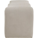 Meridian Willow Beige Corduroy Fabric Bench IMAGE 4