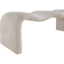 Meridian Willow Beige Corduroy Fabric Bench IMAGE 8