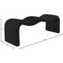 Meridian Willow Black Corduroy Fabric Bench IMAGE 10