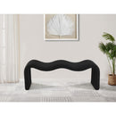 Meridian Willow Black Corduroy Fabric Bench IMAGE 2