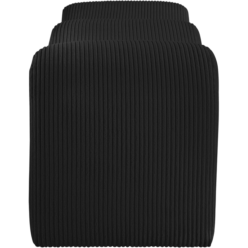 Meridian Willow Black Corduroy Fabric Bench IMAGE 4