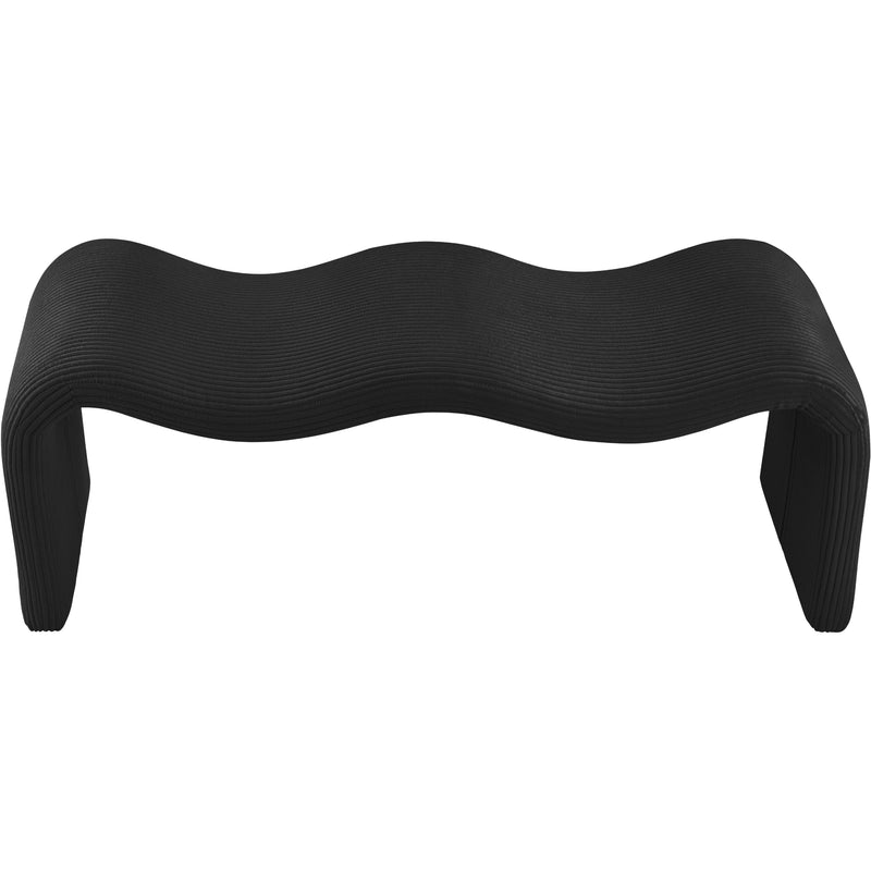Meridian Willow Black Corduroy Fabric Bench IMAGE 5