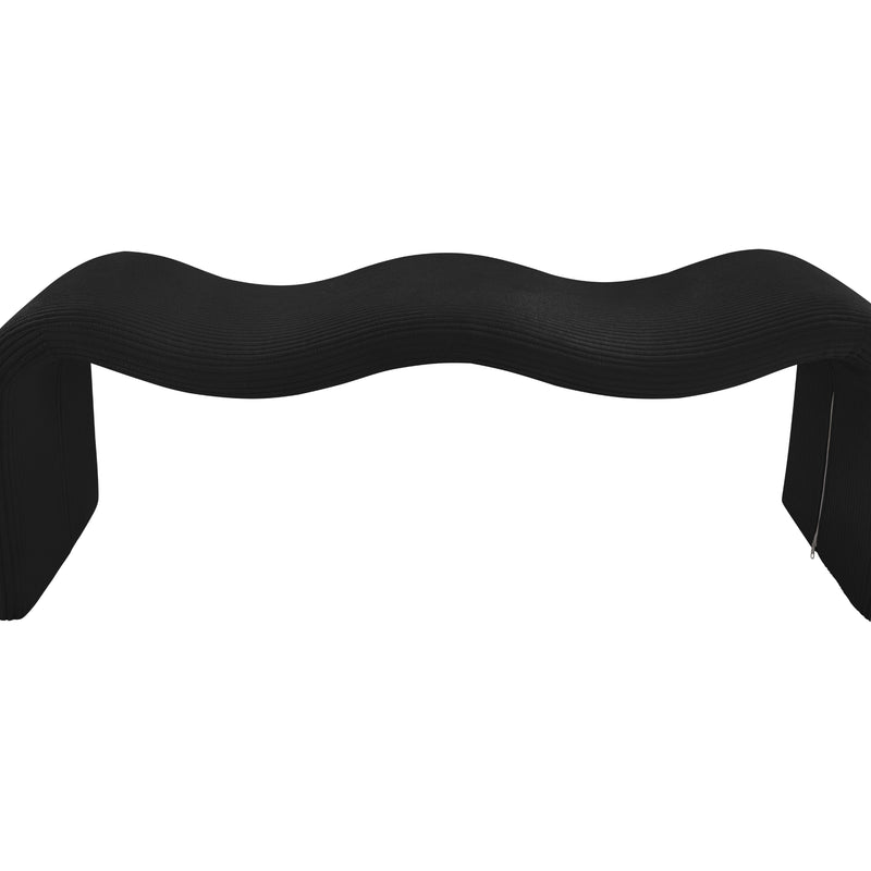 Meridian Willow Black Corduroy Fabric Bench IMAGE 6