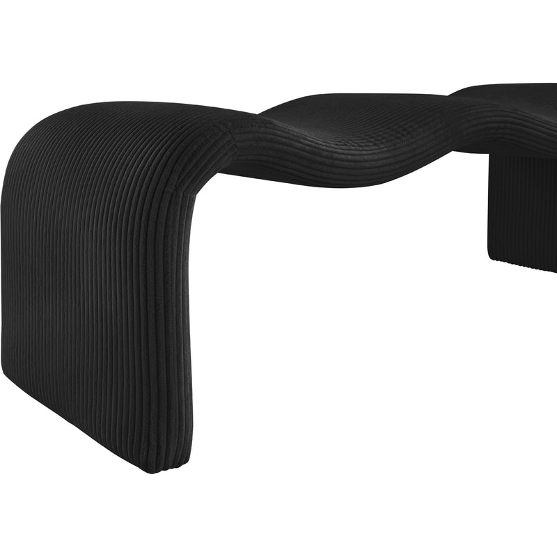 Meridian Willow Black Corduroy Fabric Bench IMAGE 8