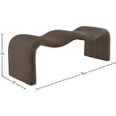 Meridian Willow Brown Corduroy Fabric Bench IMAGE 10