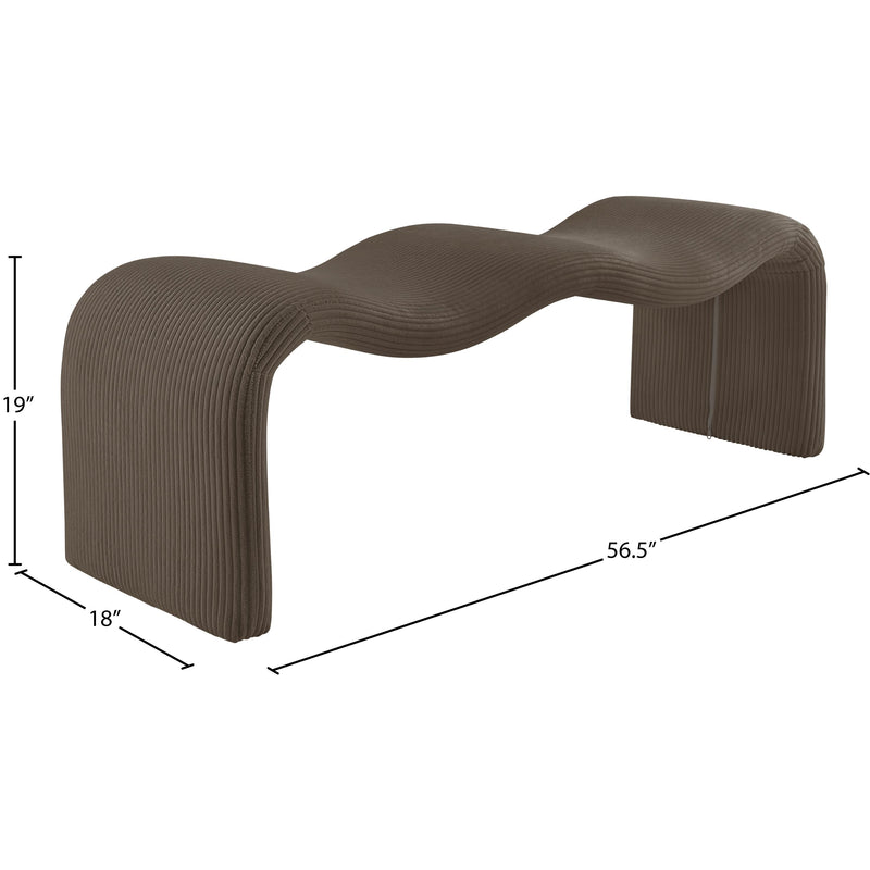 Meridian Willow Brown Corduroy Fabric Bench IMAGE 10