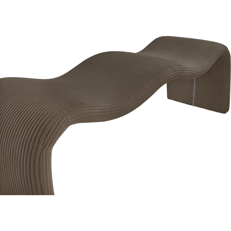 Meridian Willow Brown Corduroy Fabric Bench IMAGE 7