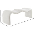 Meridian Willow Cream Corduroy Fabric Bench IMAGE 10