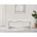 Meridian Willow Cream Corduroy Fabric Bench IMAGE 2