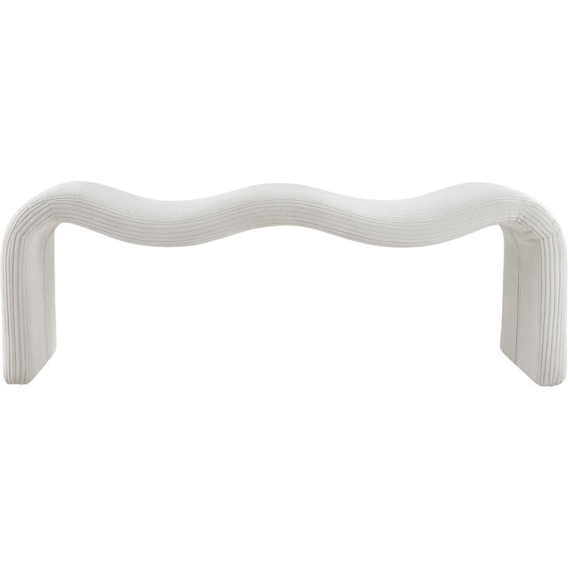 Meridian Willow Cream Corduroy Fabric Bench IMAGE 3