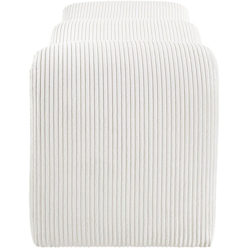 Meridian Willow Cream Corduroy Fabric Bench IMAGE 4