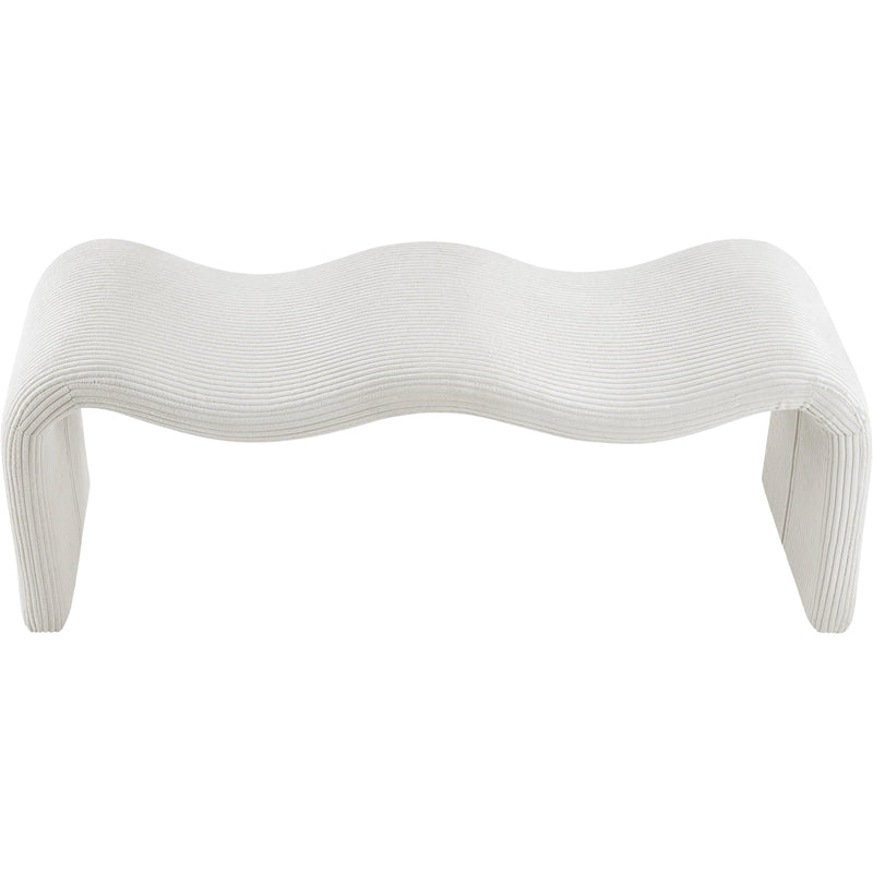 Meridian Willow Cream Corduroy Fabric Bench IMAGE 5