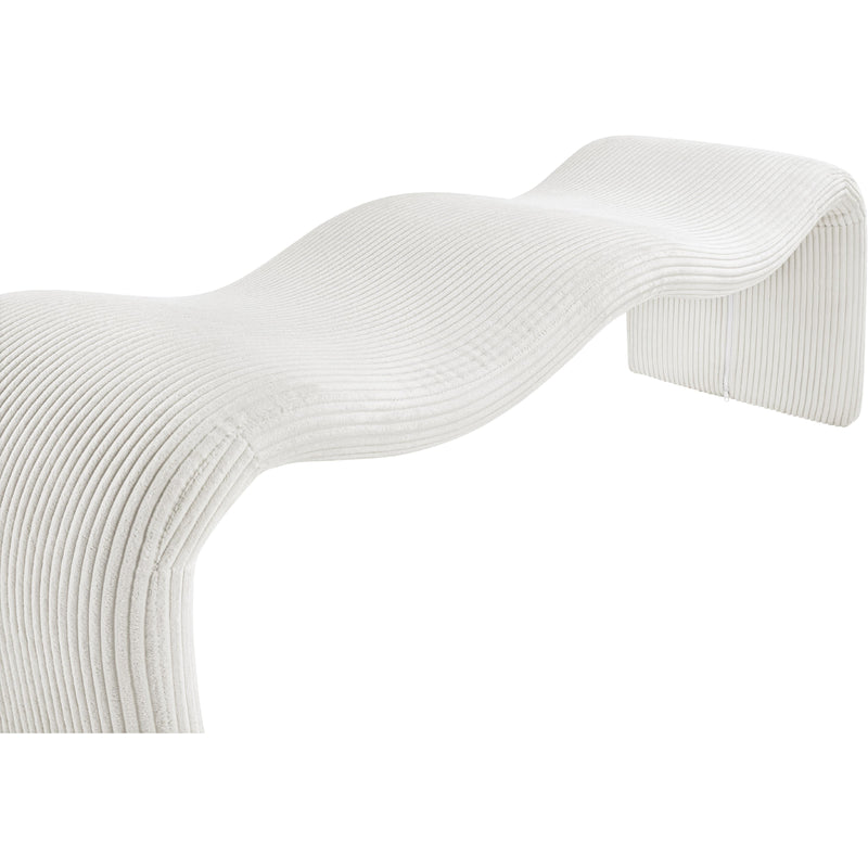 Meridian Willow Cream Corduroy Fabric Bench IMAGE 7
