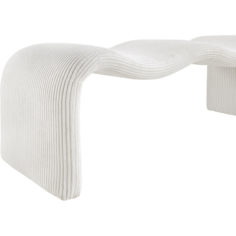 Meridian Willow Cream Corduroy Fabric Bench IMAGE 8