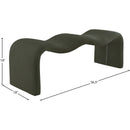 Meridian Willow Green Corduroy Fabric Bench IMAGE 10