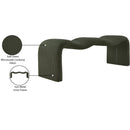 Meridian Willow Green Corduroy Fabric Bench IMAGE 11