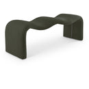 Meridian Willow Green Corduroy Fabric Bench IMAGE 1
