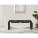 Meridian Willow Green Corduroy Fabric Bench IMAGE 2