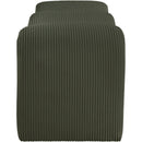 Meridian Willow Green Corduroy Fabric Bench IMAGE 4