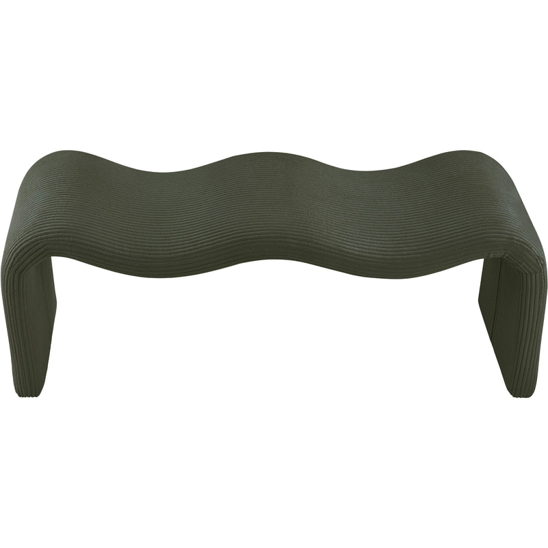 Meridian Willow Green Corduroy Fabric Bench IMAGE 5