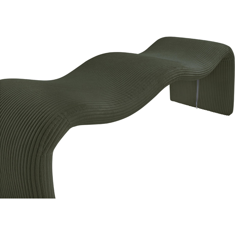 Meridian Willow Green Corduroy Fabric Bench IMAGE 7